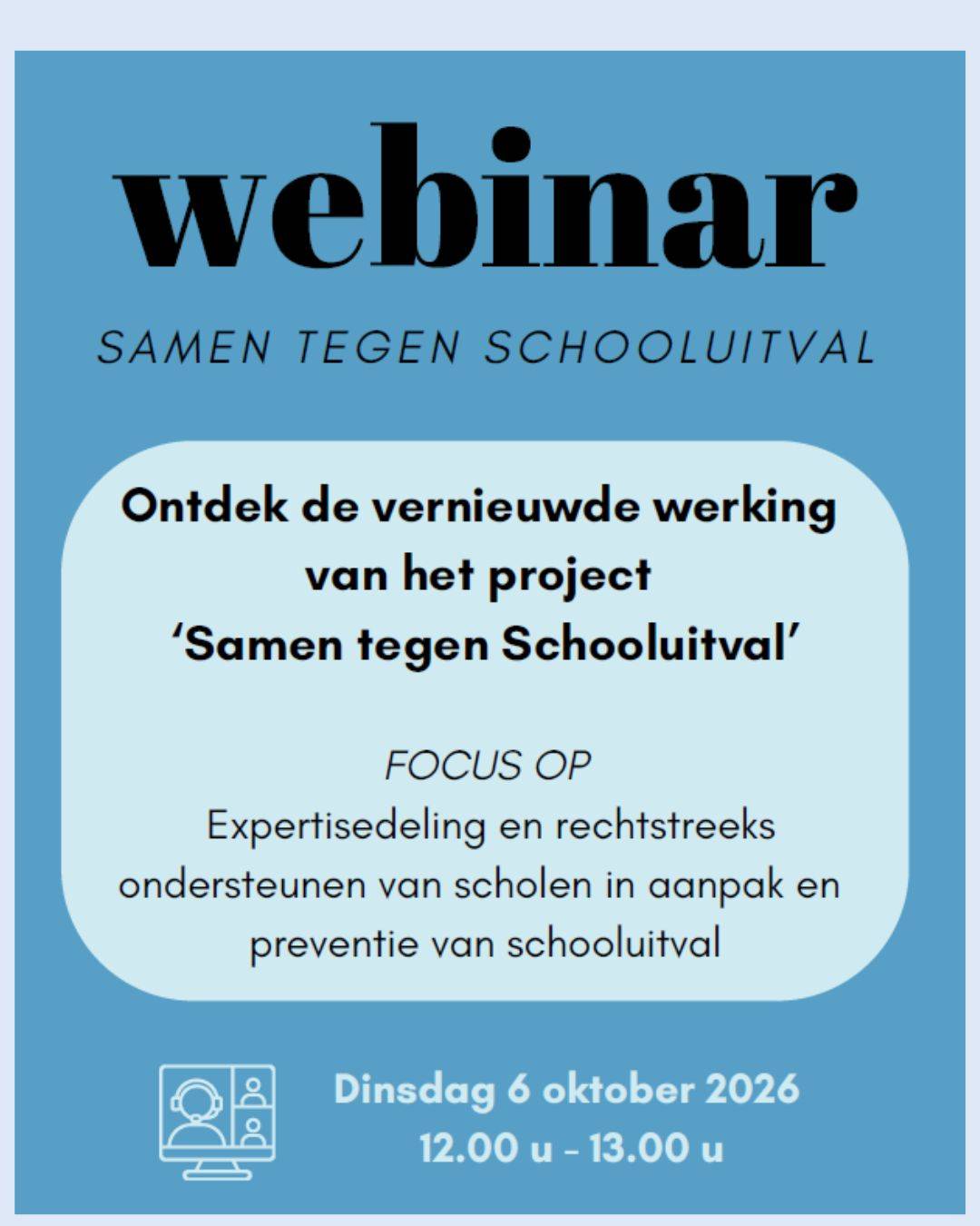 WEBINAR  - Samen tegen schooluitval